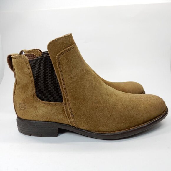 BORN Laney Chelsea Ankle Boots Womens Size 7.5 Rust Distressed Suede Leather NEW - Picture 9 of 11